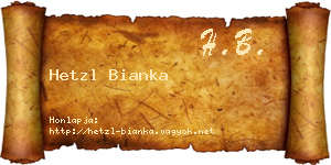 Hetzl Bianka névjegykártya